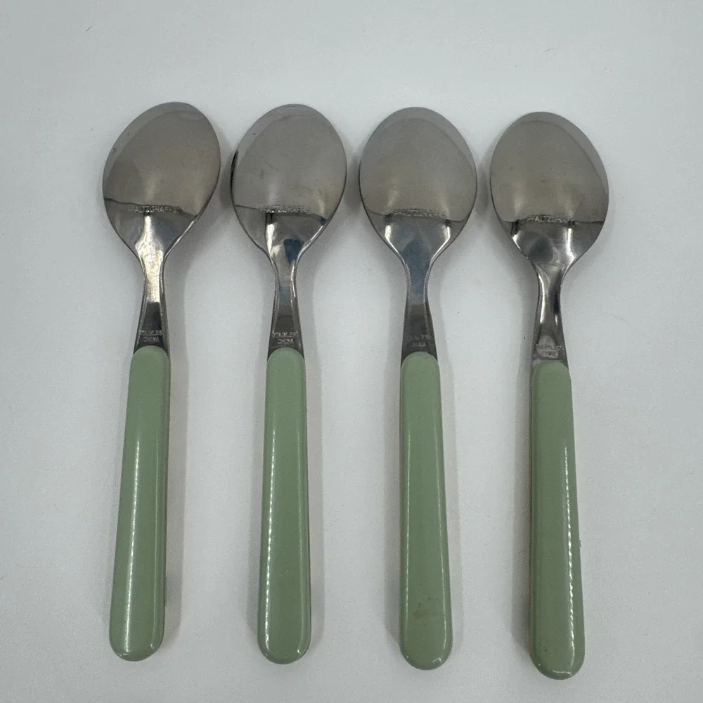 4‎ Pfaltzgraff Flower Garden Teaspoons Plastic/Stainless Country Floral